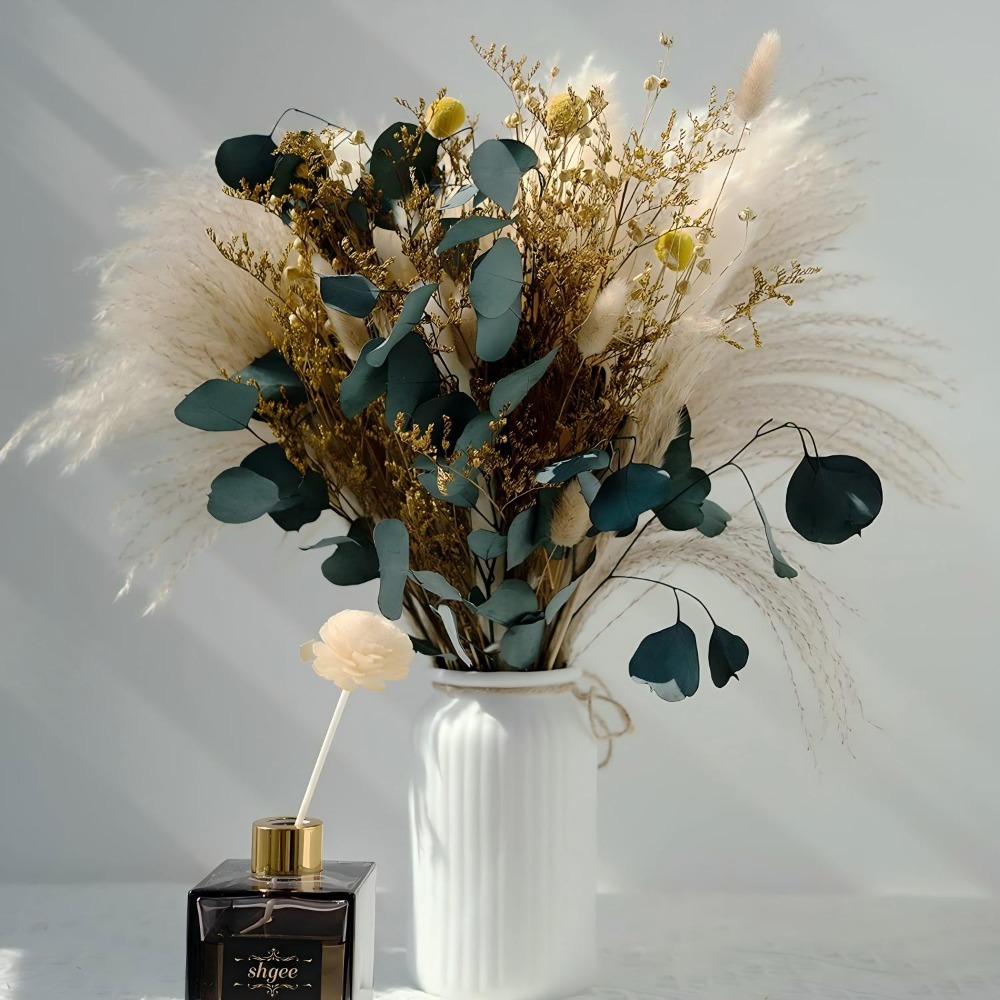 자연 건조 팜파스 그래스 부케, 보존된 유칼립투스 잎, - Eucalyptus Preserved 리뷰 및 가격