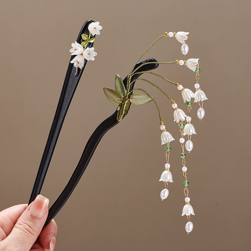 나무 꽃 머리핀 빈티지 은방울꽃 롱 태슬 헤어 스틱 여 - Supply Florist 리뷰 및 가격